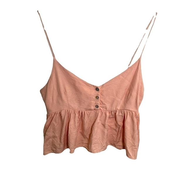 For SIENNA Peplum Cropped Tank Top Light Pink - Picture 1 of 7